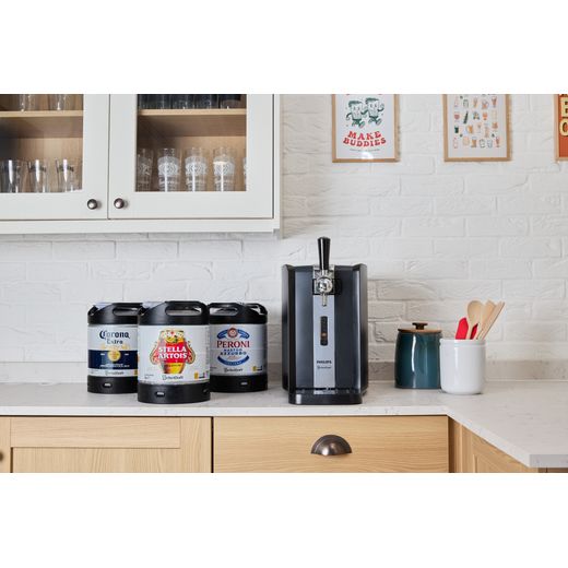 PerfectDraft Draft Beer Dispenser - lifestyle - dispenser with beeg kegs in kitchen
